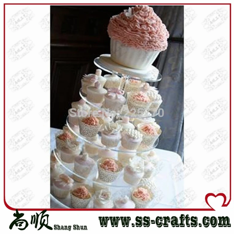 

5 Tier Round Acrylic Cupcake Stand, 5 Tier Wedding Cupcake Stand