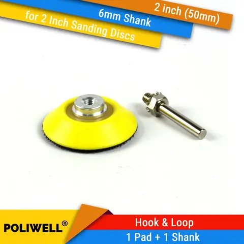 2 Inch(50mm) Back-up Sanding Pad + 6mm Shank for 2" Hook&Loop Sanding Discs for Woodworking, Rotary Power Tools Accessories