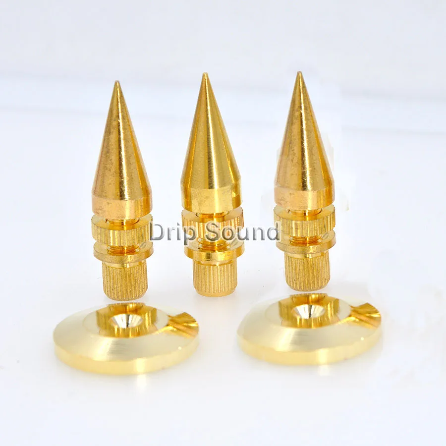4 قطعة M6x36 مكبر صوت نحاسي عزل مقاوم للصدمات حامل قدم وسادات قاعدة مكبر الصوت # ذهبي