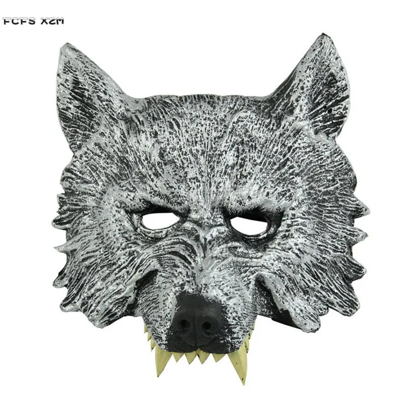 

Adult Latex Hood Werewolf Mask Halloween Animal Costume Wolf Mask Cosplay Masquerade Carnival Purim Masked Ball Rave Party Dress