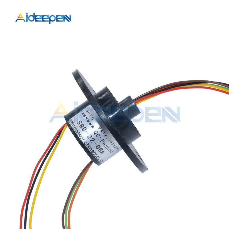 AC 220V 22mm 250Rpm 6 Wire 6 Conductors Capsule Compact Slip Ring For CCTV Monitor Electrical Test Equipment