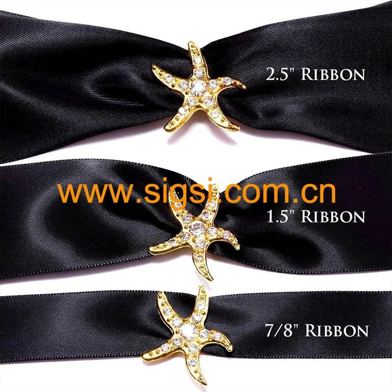 100pcs wholesale custom 30mm gold rhinestone sparkly starfish brooch pin