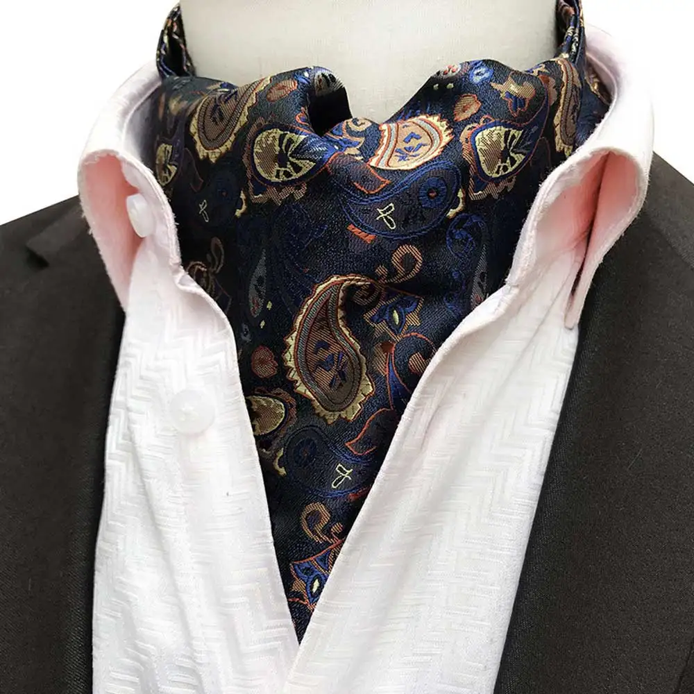 Men Business Cravat Ascot Scarves Colorful Paisley Flower Wedding Party Ties BWTHZ0339