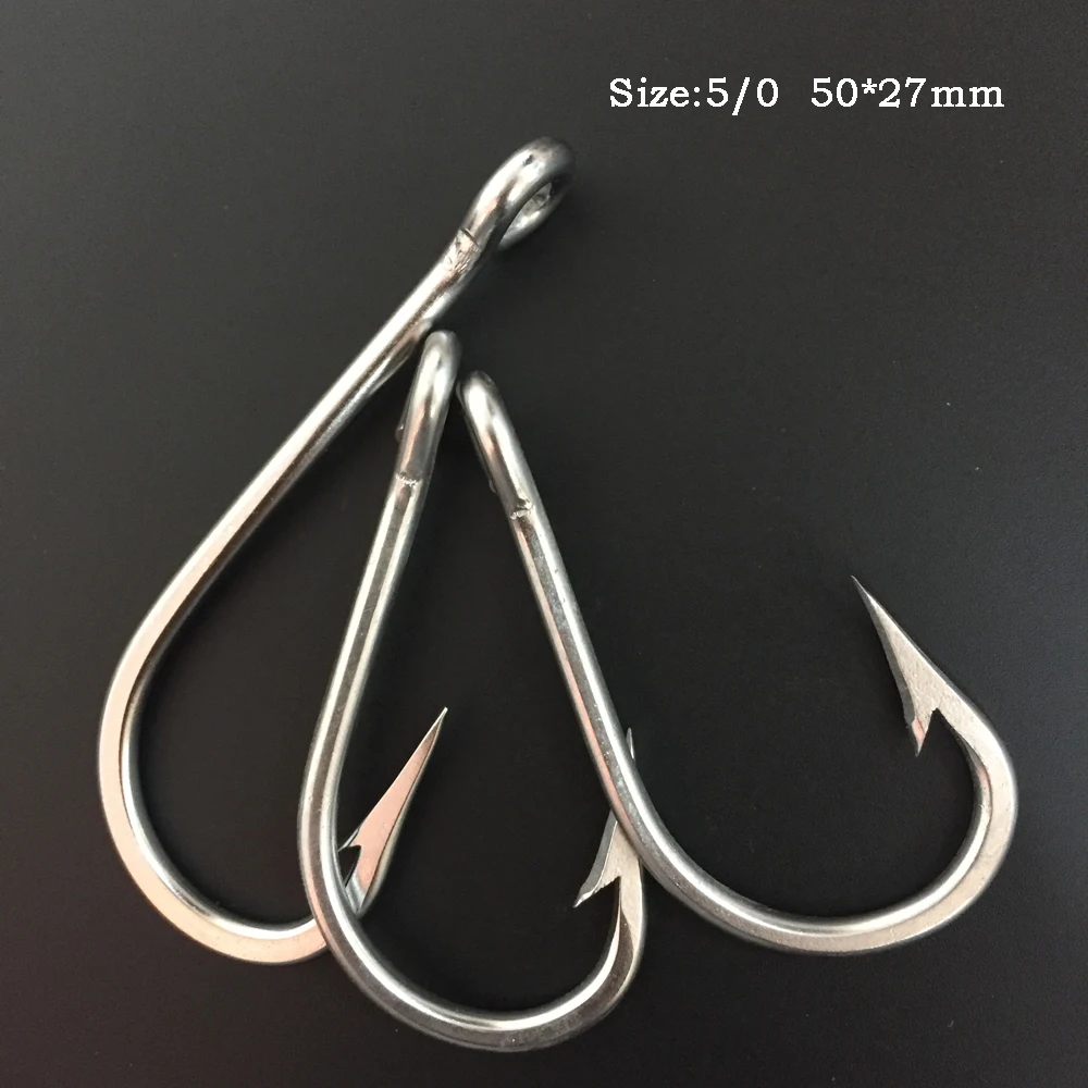 

CN03 30Pcs 5/0 Stainless Steel Fishing Hook Mustad Fishing Hook Big Game Fishing Hook Jigging Hook