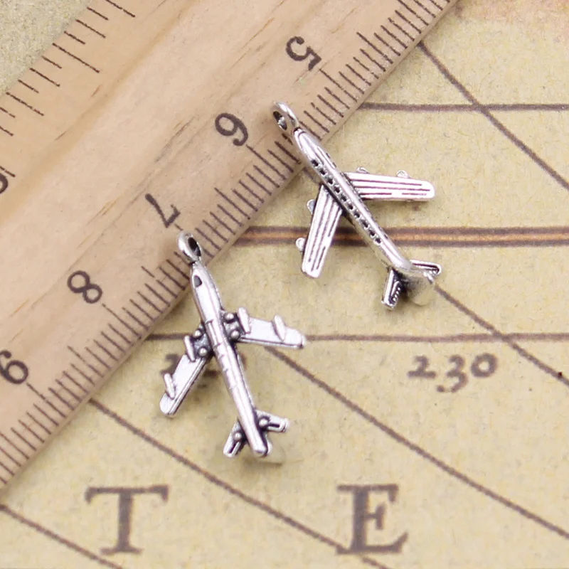 40pcs Charms Plane Airplane 22x14mm Tibetan Bronze Silver Color Pendants Antique Jewelry Making DIY Handmade Craft For Bracelet