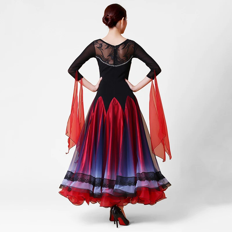 Robe de danse de concours de salle de bal pour femmes, tenue de danse de haute qualité, couleur Tango, valse Flamenco, nouvelle collection