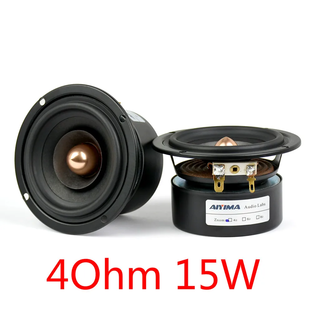 AIYIMA 2Pcs 3 Zoll Audio Lautsprecher 4Ohm 8Ohm 15W Breitbandlautsprecher HIFI Höhen Mediant Bass Lautsprecher DIY 4