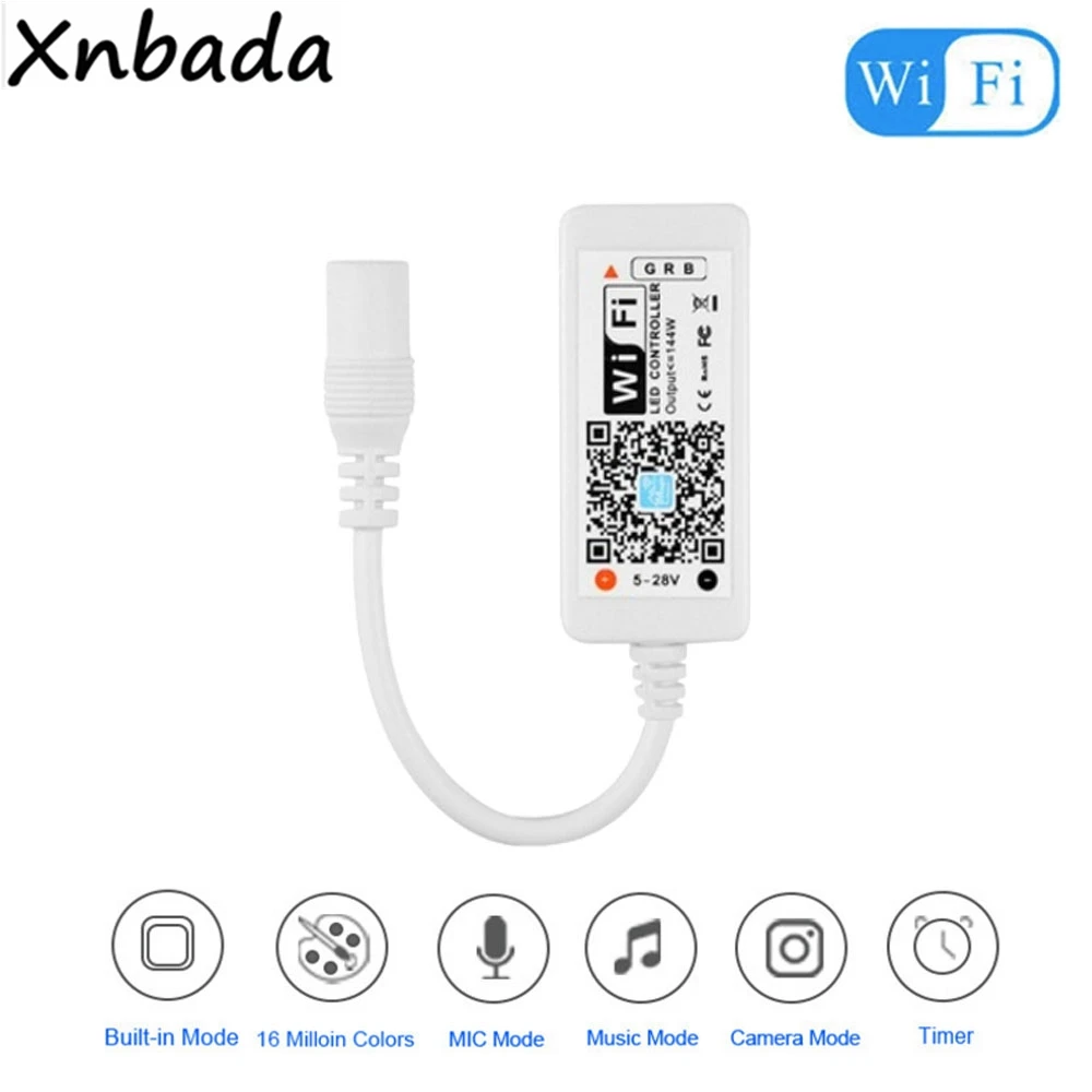 WIFI RGB/RGBW Led Strip Controller Mini Wifi+RF 24Keys Remote Controller With 16Million Colors For RGB/RGBW Led Light DC5-28V