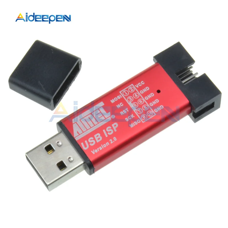 USBASP USBISP ISP Programmer Downloader USB 1.0/2.0 Interface For Arduino 51 ATMEL AVR Support 64 Bit Win7 & 32Bit Win2000 WinXP