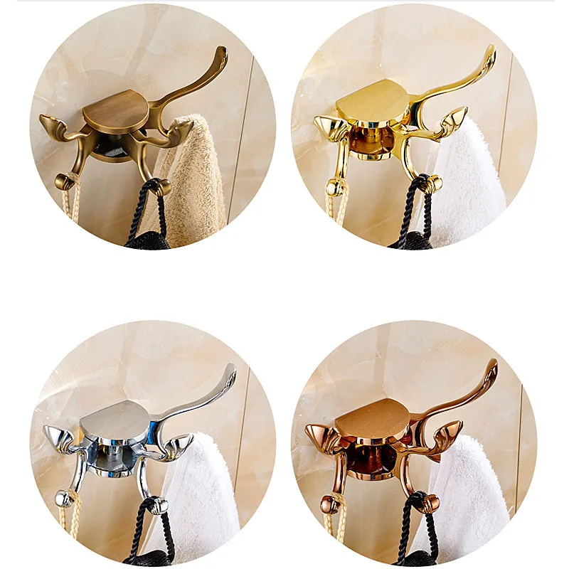 European-style movable rotating creative 3 hooks,Bedroom Robe Hooks,A variety of styles living room Robe Hooks,J17712