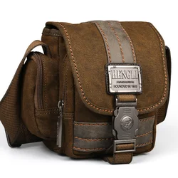 Men Canvas Shoulder Bags Leisure Wear Resistant Retro Cross Messenger Bag Unisex Casual Fashion Bag