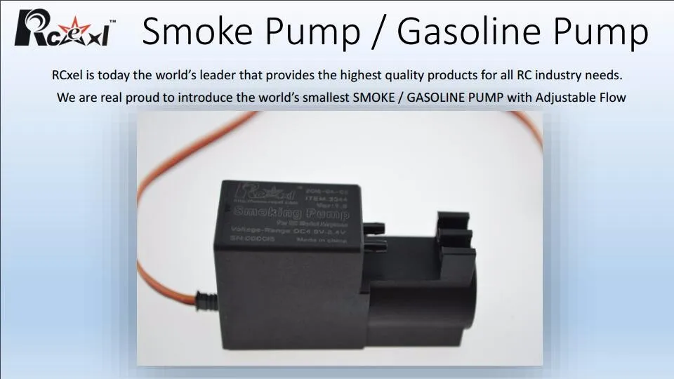 

RCEXL the Smallest Smoke Pump Gasoline Pump Smoking Pump with Adjustable Flow for RC Airplane