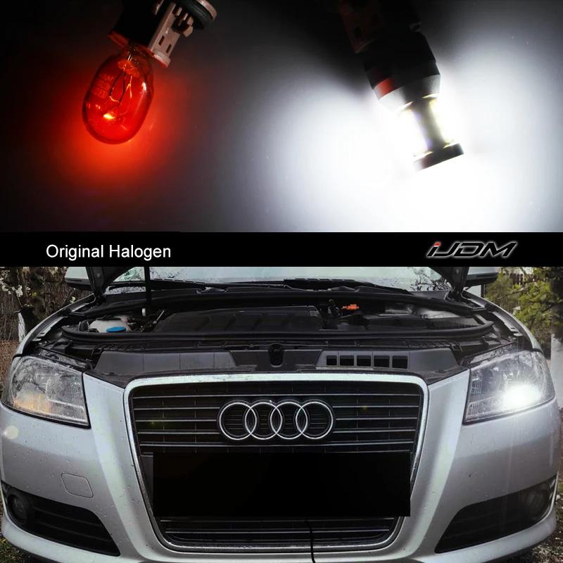 Gtinthebox CANBUS H16 5202 PS19W dop24w 12-SMD LED لمبات ل 2008-up Audi A3 8P DRL النهار تشغيل ضوء زينون أبيض أحمر العنبر