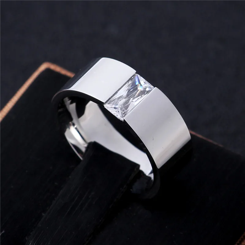 8MM wide Fashion Stainless Steel Ring Jewelry For Woman Man