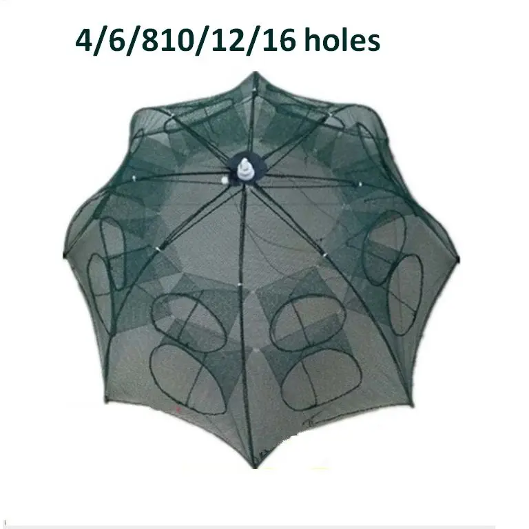 fish trap fish trap net 4/6/8/10/12/16 Holes fishing net trap for fish Folded Portable automatic folding free shipping