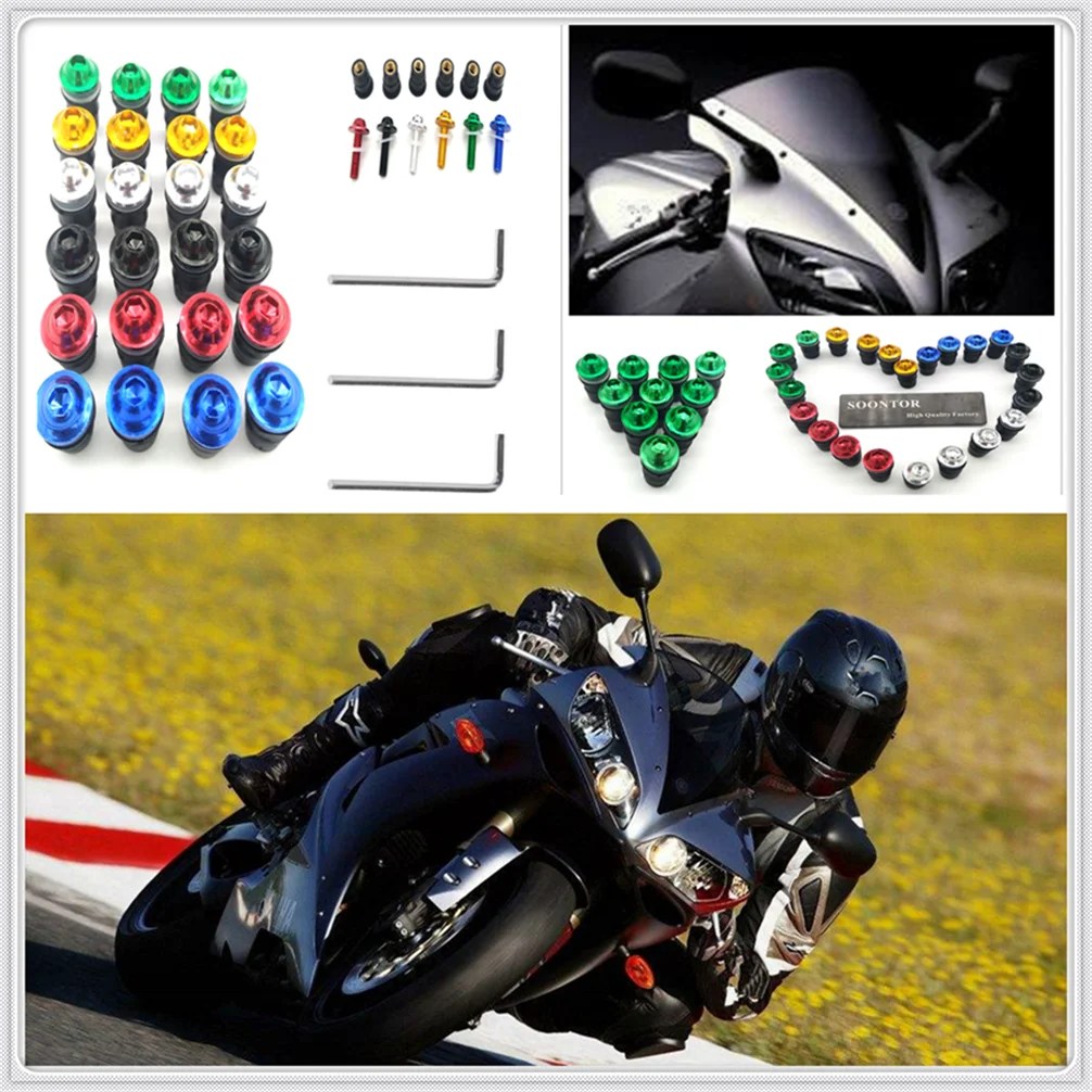 10PCS gold Motorcycle Screw Kit BOLTS Windscreen Windshield Bolt Screws for HONDA CBR1000RRFIREBLADE CBR1000RR FIREBLADE