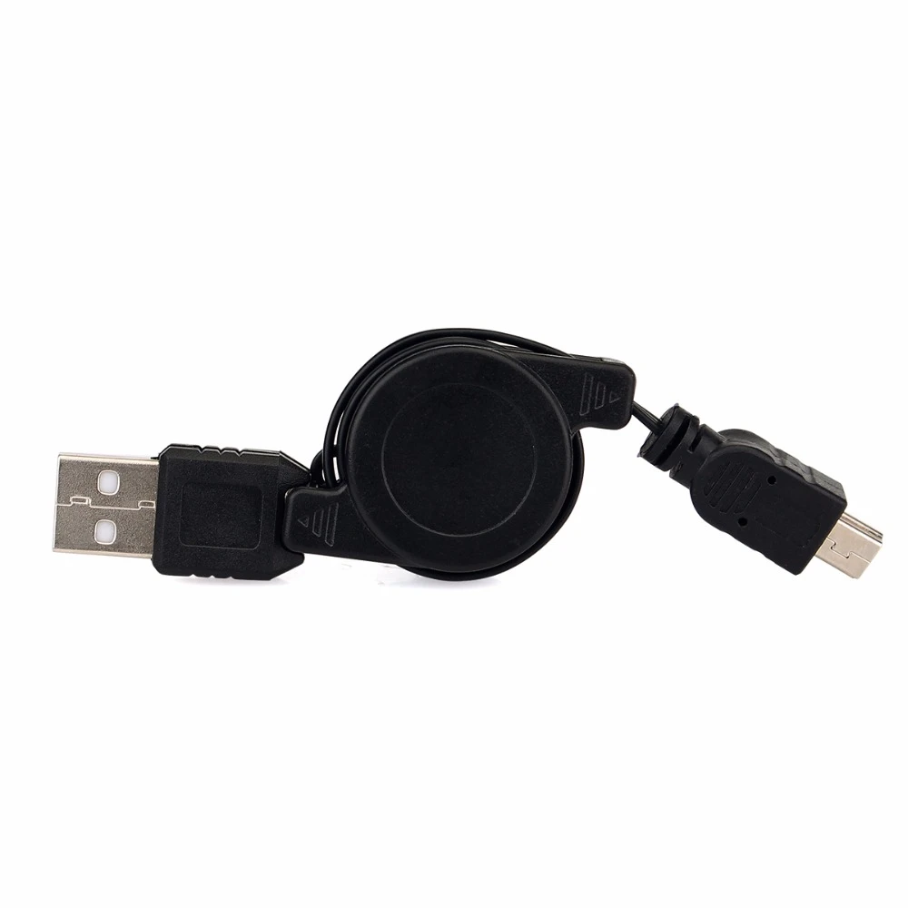 10pcs 0.7M Adjustable Length Retractable Mini USB Charging Cable For Professional Portable Radio Tour Guide System F4503A