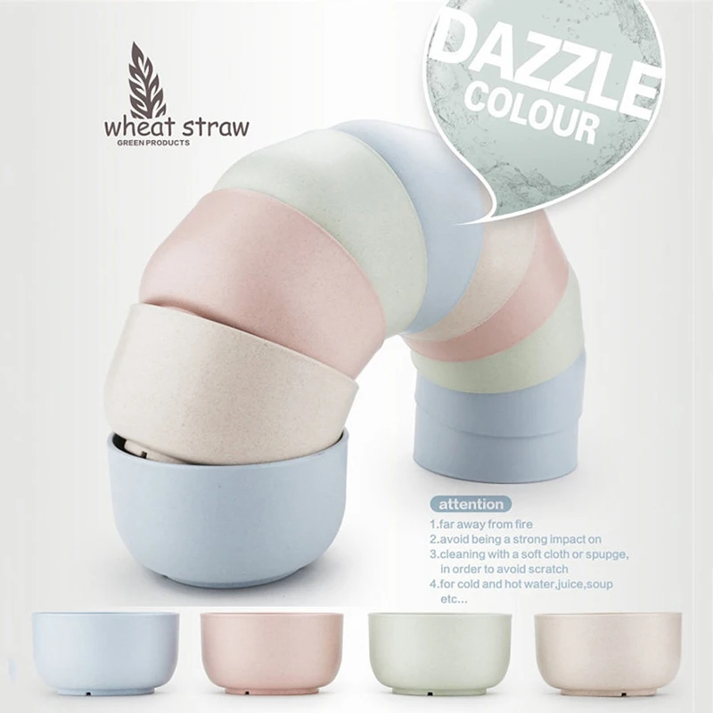 4.5 بوصة أدوات المائدة حساء الأرز سلطة الحبوب المعكرونة صديقة للبيئة وعاء طبق وعاء حساء وعاء الأرز للمطبخ الأطفال الغذاء الحاويات