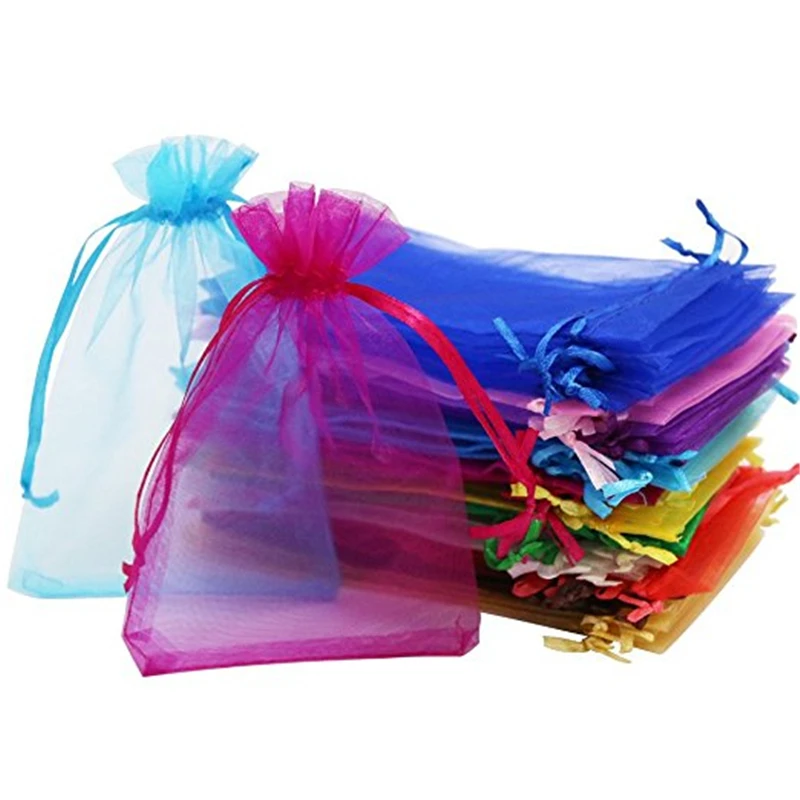 21 Colors 50pcs 7x9 9x12 10x15 13x18CM Organza Bags Jewelry Packaging Bags Wedding Party Decoration Drawable Bags Gift Pouches