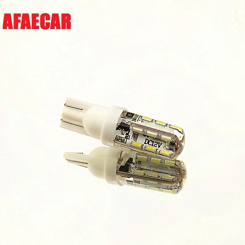 

AFAECAR 50pcs Waterproof bulb 24LED 3014 Car Led CANBUS 24smd t10 silicone w5w Turn light