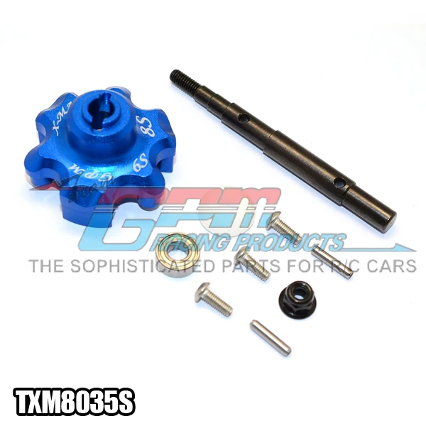 Gpm racing Traxxas X Maxx Blau aluminium sprocket adapter housing/shaft