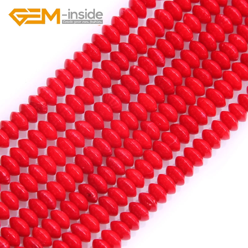 3x5mm 4x6mm Rondelle Shape Coral Beads Natural Spacer Stone Beads Loose Bead For Jewelry Making Bracelet Necklace Strand 15\