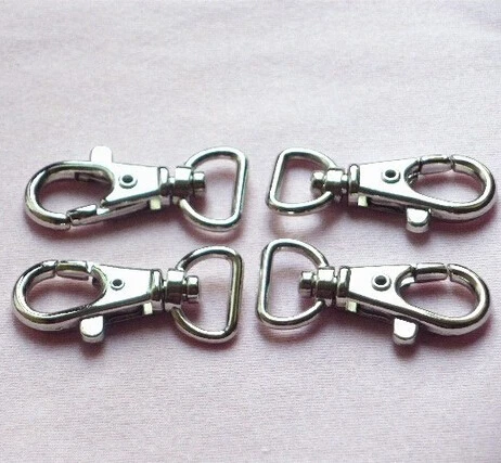 1/2 Inch Nickel Lobster Swivel Clasps Clips with D-head inside 12mm inner wide Snap Hook 100pcs/lot