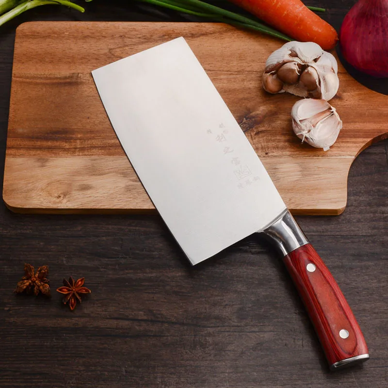 Handmade Forged Chef Knife Clad Steel Forged Chinese Cleaver Professional Kitchen Knives Meat Vegetables Slicing Chopping Tool