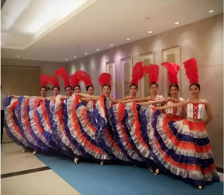 Opening Dance Performance Spanish Flamenco Samba Women Stage French Cancan Dress Classical Show