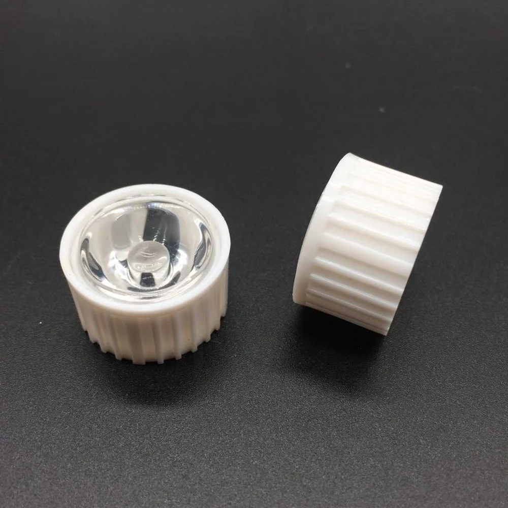 

10pcs 5/8/15/25/30/45/60/90/120 degrees LED Lens With white Holder For 1W 3W 5W High Power LED Lamp Light