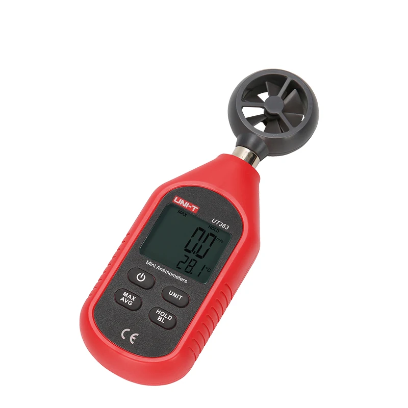 UNI-T UT363 UT363BT Wind Speed Tester Digital Mini Anemometer Sensor LCD Backlight 0-30m/S Temperature Tester Anemometro