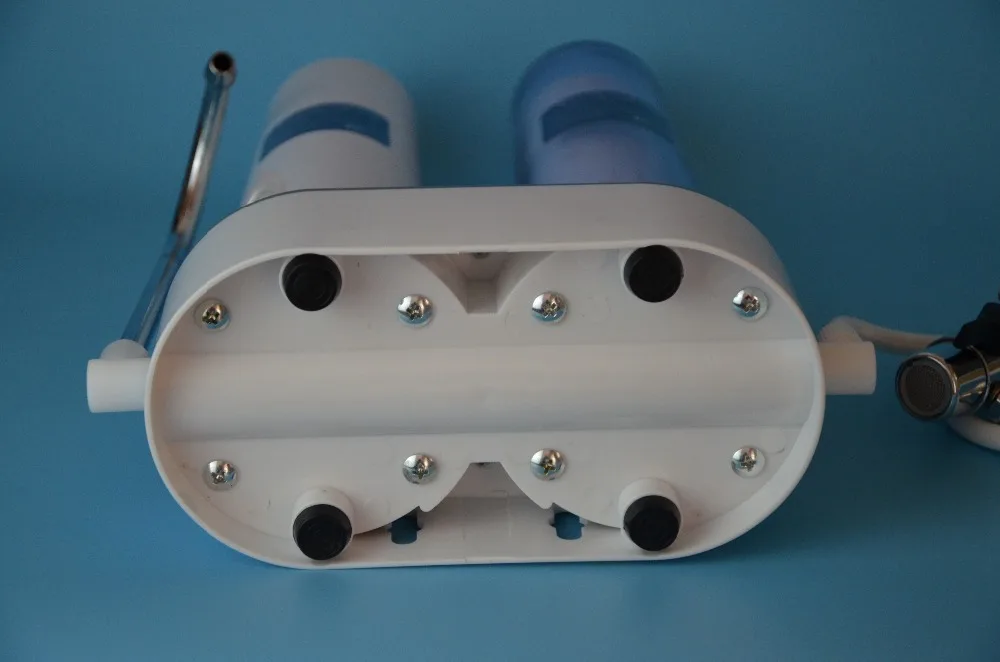 카운터 탑 듀얼 스테이지 워터 필터/정수기, 세라믹 캔들, 결합 탄소 블록 필터