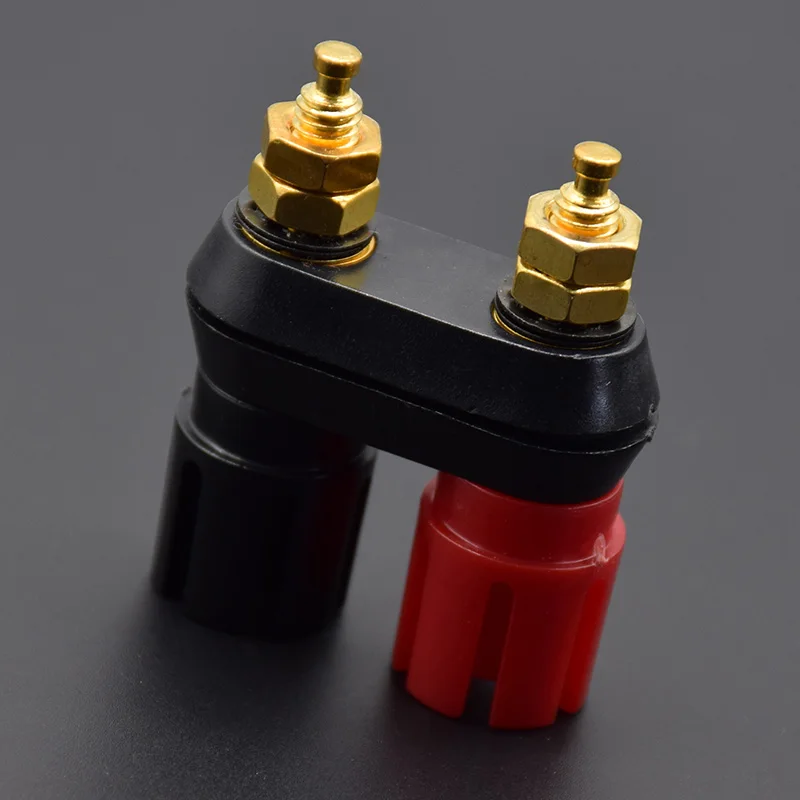 Banana Plugs Couple Terminals Dual 4mm Banana Plug Jack Socket Double hexagon Binding Post Red Black Connector Amplifier DX25