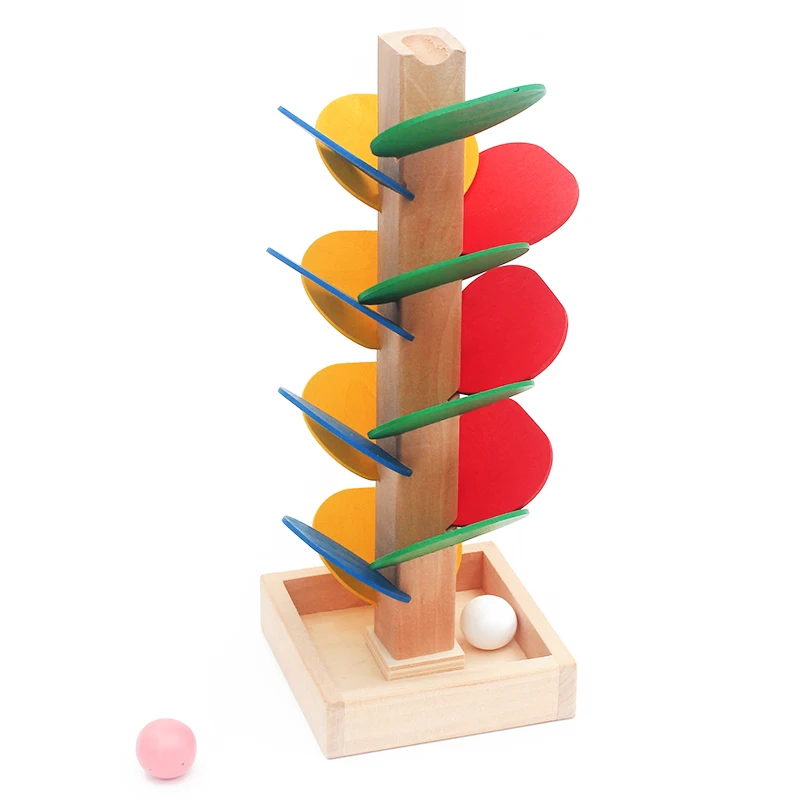 Baby Montessori Holz Blöcke Baum Marmor Ball Run Track Spiel Kinder Kinder Intelligenz Pädagogisches Spielzeug Baby Kinder Tag Geschenk