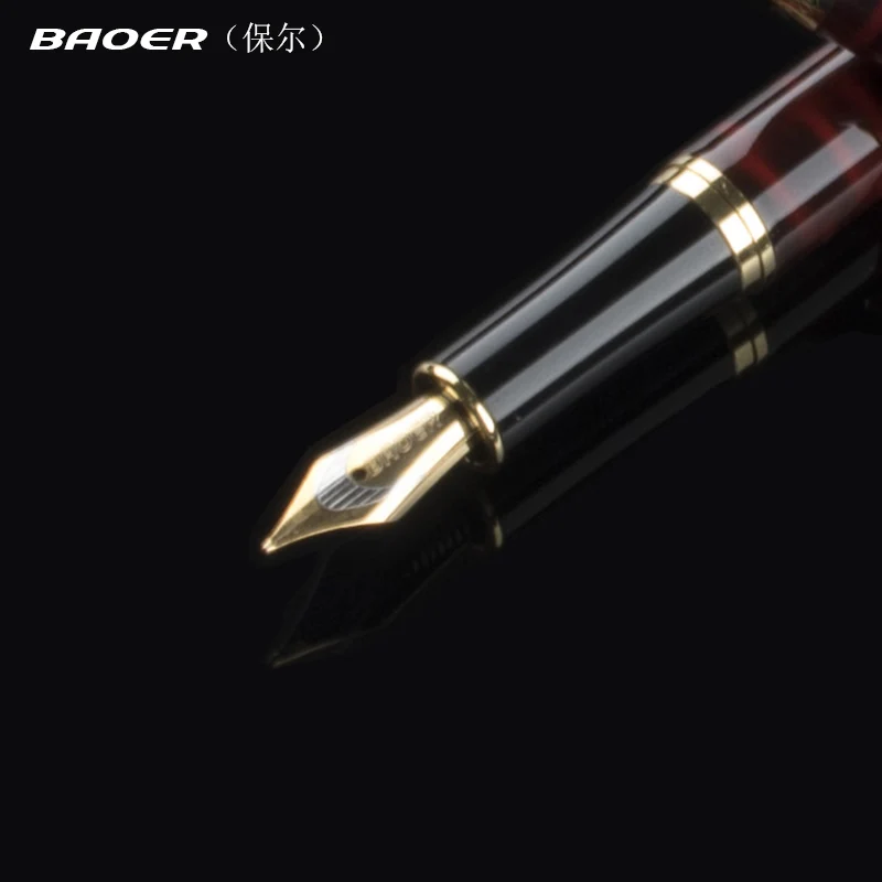 High quality Baoer 388 fountain pen Iraurita ink pen 0.5 mm nib Full Metal Luxury Pens Caneta Office School Stationery Supplies