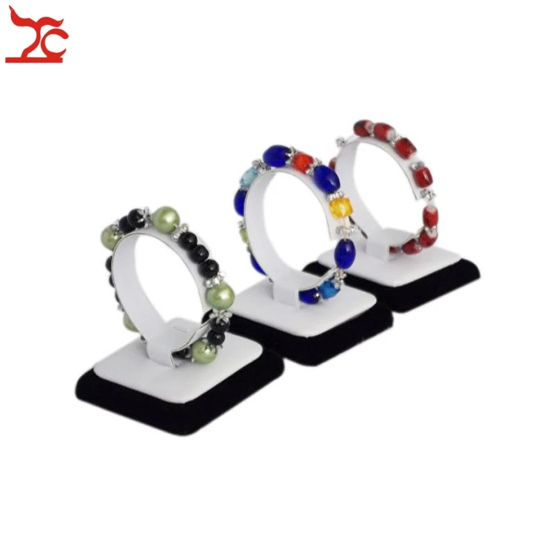 

Drop Shipping C Collar Jewelry Display Holder 3Pcs/Lot Velvet PU Bangle Bracelet Anklet Watch Chain Organizer Storage Stand
