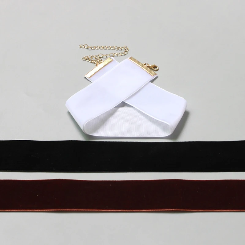 Black White Brown Velvet Chokers Necklace for Women Ketting Lady Statement Necklace Jewelry Female Neck Party Bijoux