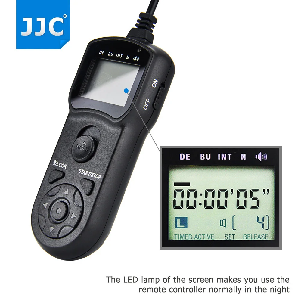 

JJC Intervalometer Timer Remote Control Controller Shutter Release for Canon R5 R6 R7 R10 850D 750D 700D 90D 80D 5D Mark II III