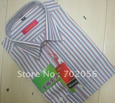 

Stripe Cotton Men's dress Shirt,Business shirts 5pcs/lot #2329