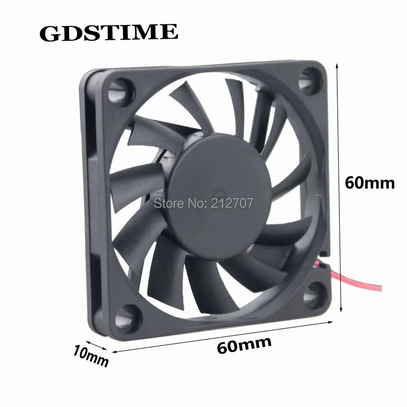 10PCS Gdstime DC 5V 60mm x 60mm x 10mm 6010 Brushless Cooling Fan