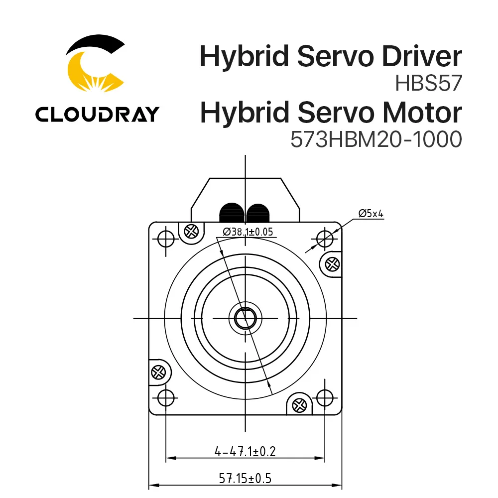 Imagem -05 - Cloudray Leadshine Hbs57 Mais 573hbm201000 Hbs507 Nema23 Fase Híbrido Servo Circuito Fechado