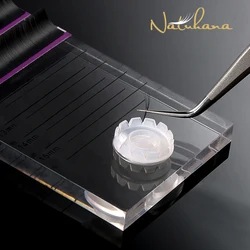 NATUHANA 2 in 1 Acrylic False Eyelashes Stand Pad Pallet Lashes Holder with Tick Mark Fake Lashes Extension Essential Tool