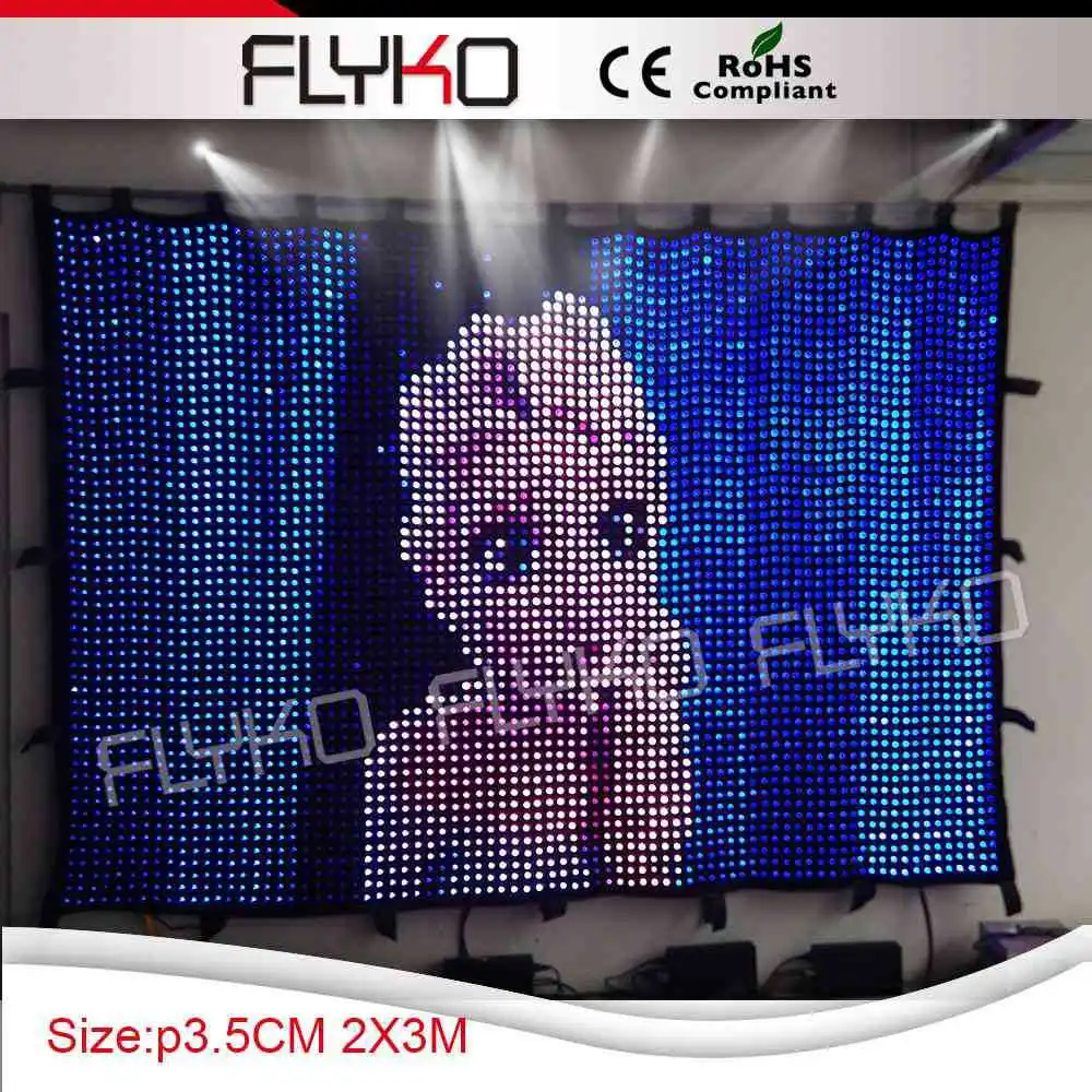 Light weight design p35mm stage led video cloth for concert