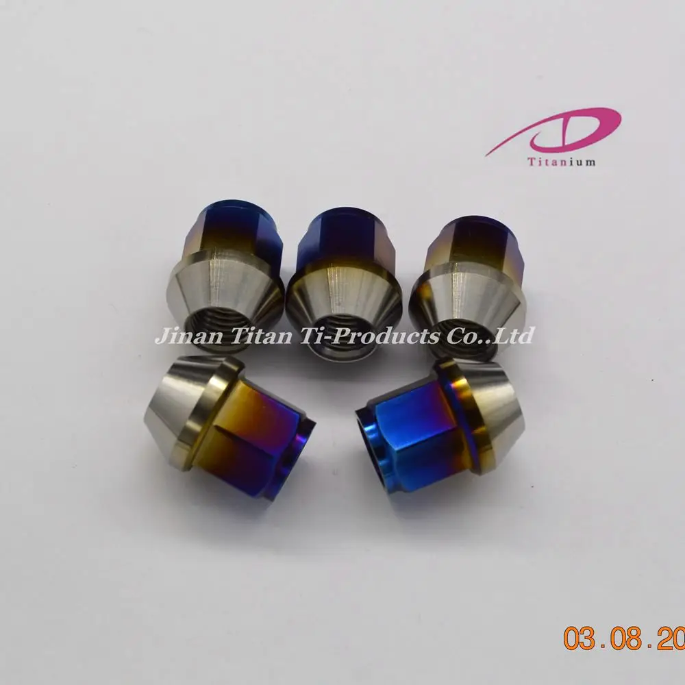 Jntitanti Gr5 titanium lug nut  M12*1.25*27mm wheel nut hub nut  for Nissan,Greatwall,Geely,Subaru,Suzuki etc.