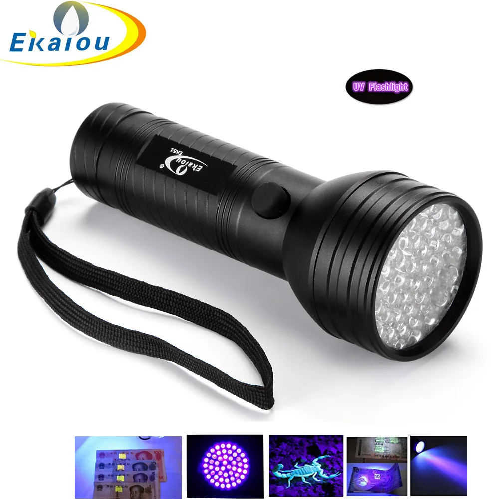 Free Mail 51 LED 395 nm UV Ultraviolet Black Flashlight 3AA mini Torch Lamp  Pet Urine Stain Detector