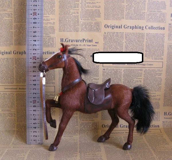 

new Simulation horse polyethylene&furs brown horse model home decoration gift about 23x7x23cm