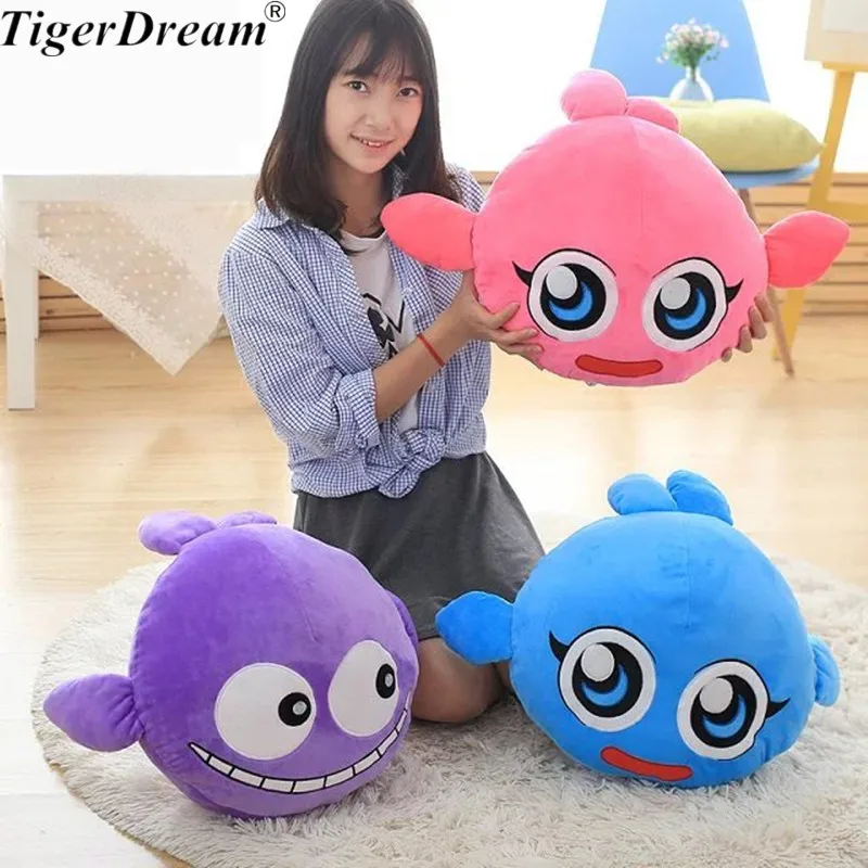 Cartoon One Piece Soft PP Cotton Stuffed Big Eye Fish Plush Toys High Quality Cushions Creative Dolls Sleeping Pillows 3 Color