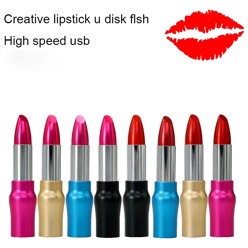 Real Capacity 32GB Pendrive Metal Lipstick USB Flash Drive 4GB 8GB 16GB 32GB 64GB PendriveThumb Drives Flash Card Memory Storage