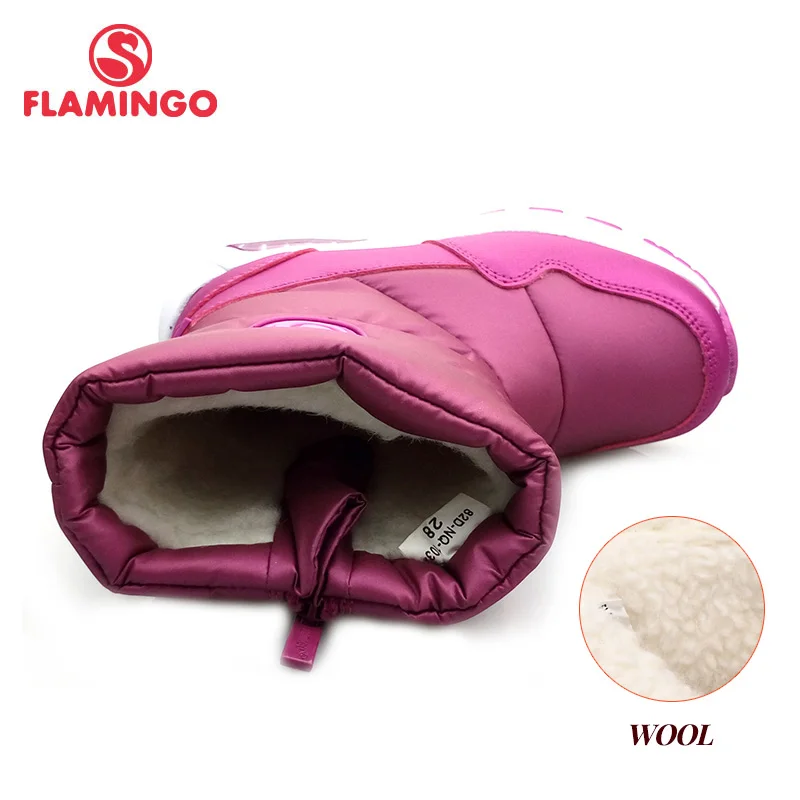 FLAMINGO Winter Wool Keep Warm Shoes Anti-slip Children High Quality Snow Boots for Girl Size 28-33 Free Shipping 82D-NQ-1034