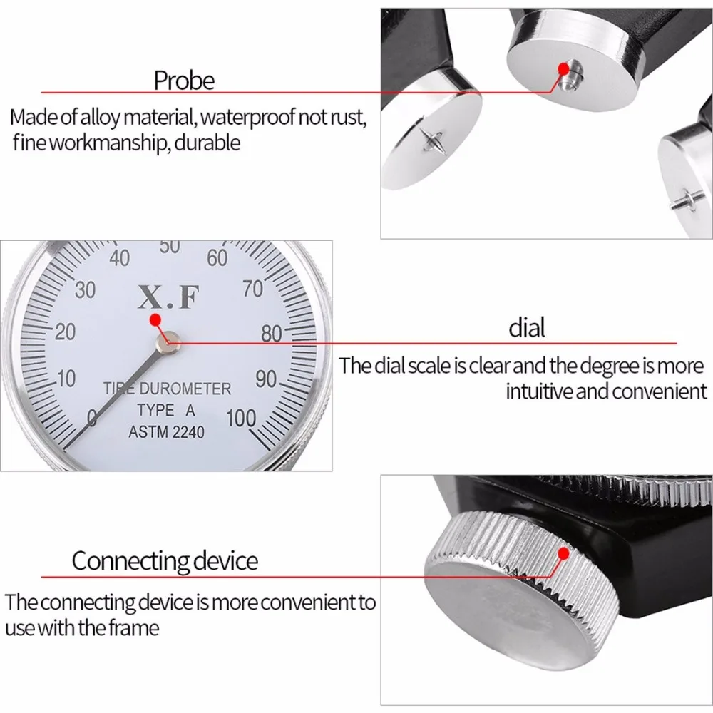 Digitaler Shore Typ A/O/D Gummi-Reifen-Härteprüfer 0-100 HA Sklerometer Härtemessgerät – Detail 2